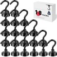 thumbnail image 1 of LOVIMAG Ganchos magnéticos fuertes, imanes de tierras raras de 25 libras, resistentes con gancho para refrigerador, fuerte gancho de crucero para colgar, imanes de techo para colgar, parrilla y cocina, 1 of 4