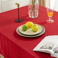 thumbnail image 5 of Enova Home High Quality Washable Rectangle Cotton tablecloths, Wrinkle Resistant Washable Dining Room Table linen for Rectangle Table Red - 55" x 78", 5 of 5