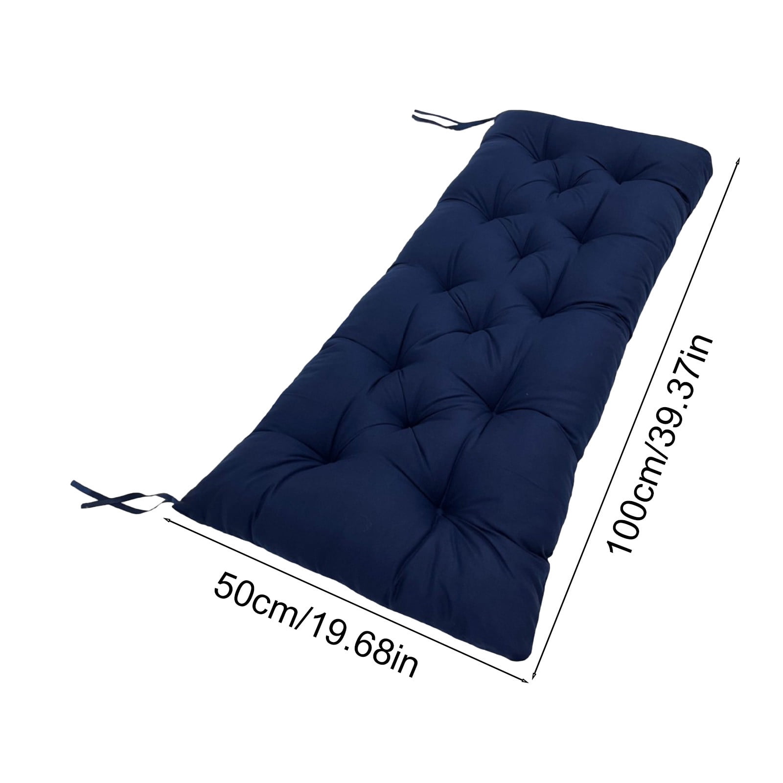 Aihimol Outdoor Water-Proof Bench Cushion for Outdoor Furniture Patio Loveseat Pad Premium Comfortable Thick Fiber Fill Tufted Window Seat Cushions Indoor 40" x 20",Navy