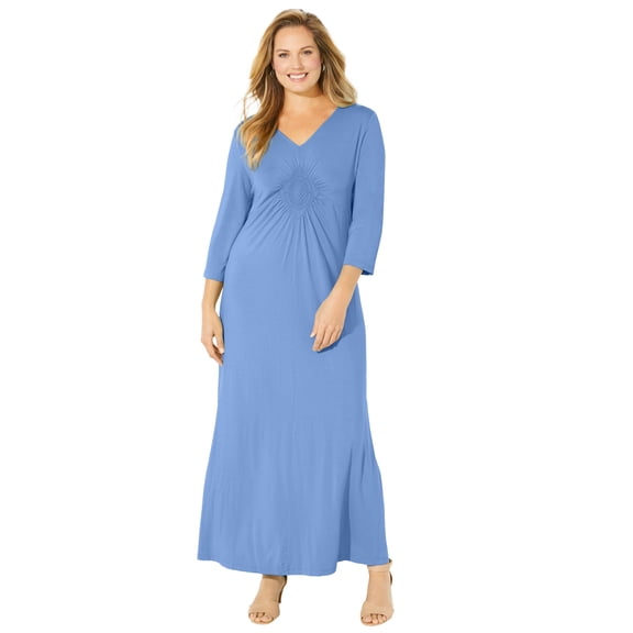 Catherines Women's Plus Size Petite Anywear Medallion Maxi Dress