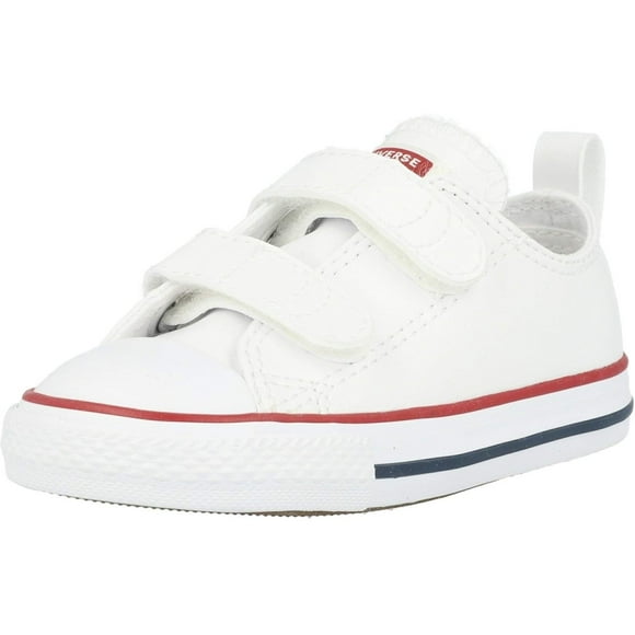 Converse Girls' Chuck Taylor All Star 2V Leather Low Top Sneaker, White, 6 M US Toddler