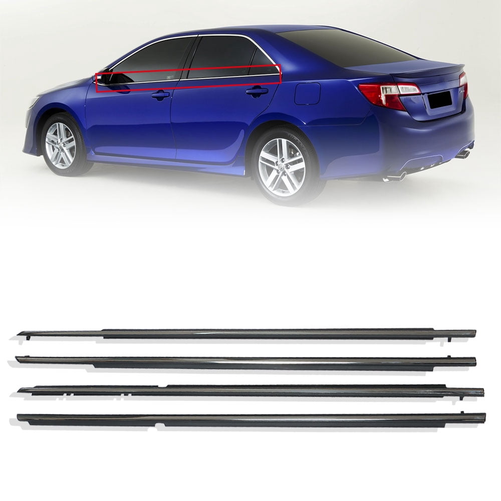 Dasbecan Weatherstrip Lot De 4 Joints De Fenêtre De Voiture Compatibles Avec Toyota Highland 2008 2009 2010 Remplace # 75720-0E030 75710-0E030 75740-0E030 75730-0E030