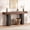 Black-brown two-tone, variant on GOCAPTAIN 63" Console Table with Power Outlet, Modern Wooden Narrow Entryway Table for Living Room, Hallway, Foyer, Gray