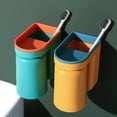 thumbnail image 3 of Toothbrush Holder Wall Mounted Cup , Flexible Water Drain Space Saving Storage Suction Organizer, 3 of 5
