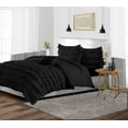 thumbnail image 2 of CCNY 100% Microfiber Duvet Cover with 2 Matching Pillowcases Twin/Twin XL Size Multi Ruffle Pattern, Zipper Closure, Corner Ties (Black), 2 of 7
