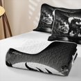 thumbnail image 4 of Metsweet Gothic Dragon Quilt King, Magical Wildlife King Coverlet Set, Black Gray White, 4 of 7