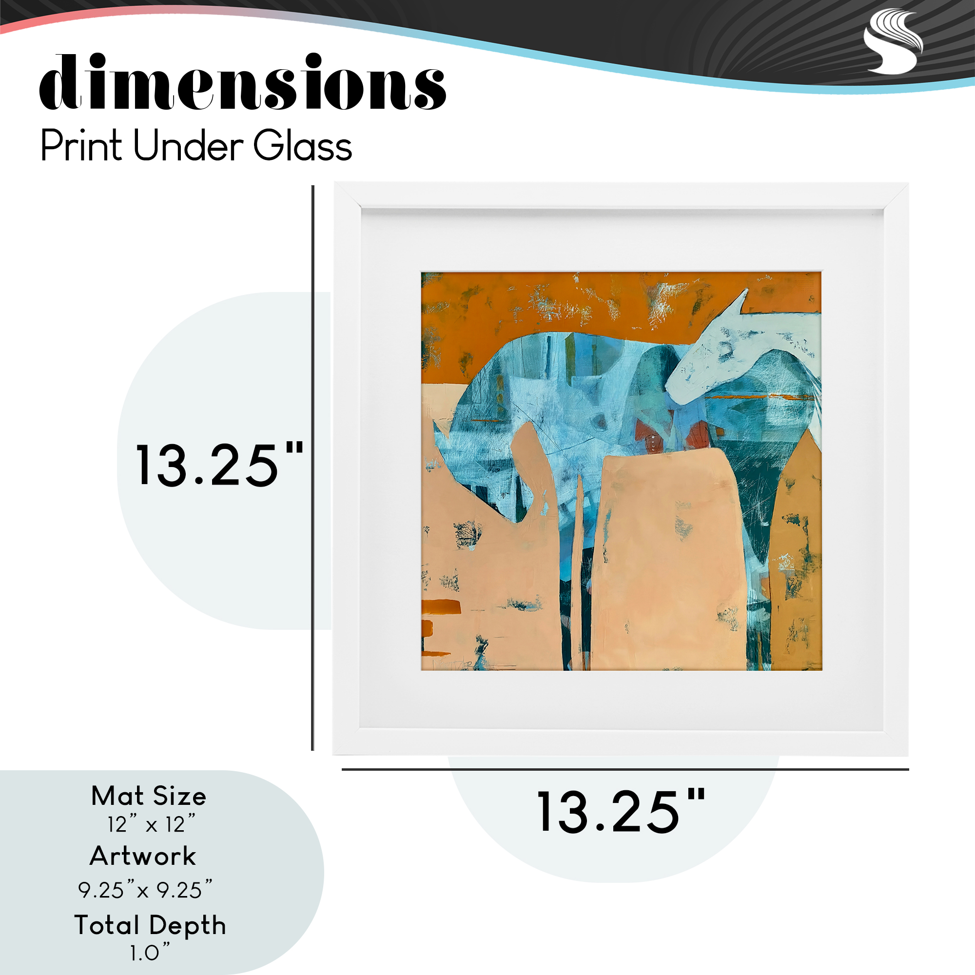 Kindred Crush Horses White Framed Print Under Glass, design by Dianna Fritzler