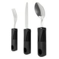 thumbnail image 1 of Weighted Adaptive Utensils, Stainless Steel Soup Spoon Adaptive Utensils Steak Knife Rounded Edges Rubber Handle Hanging Hole Prevent Shaking  For Elderly, 1 of 8