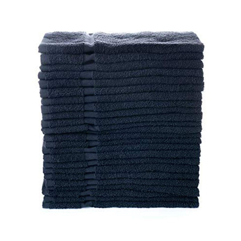SimpliMagic 79178 Cotton Hand Towels, 16"x27", 12 Pack, Black, Not