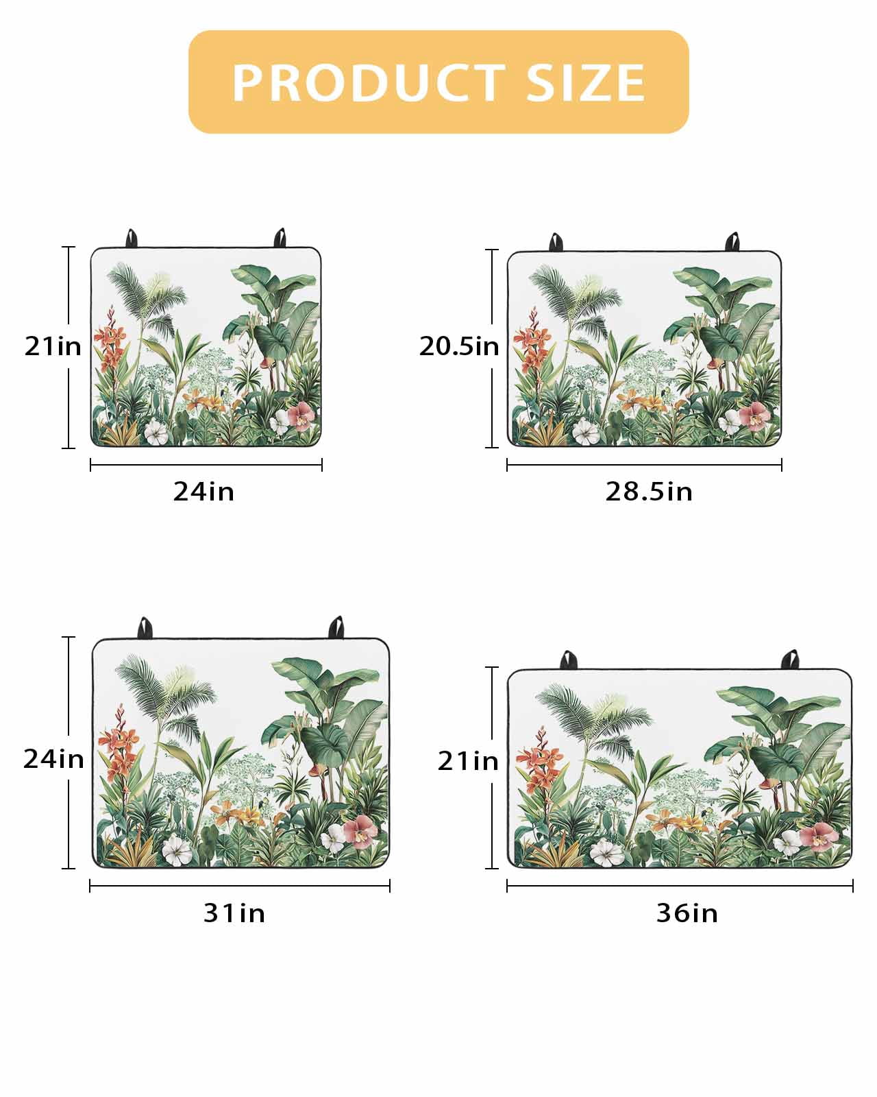 nqOlkjepod Large Induction Cooktop Protector Mat 36"x21", Green Tropical Leaves Stove Top Covers for Electric Stove, Summer Floral Vintage Decorative Stove Burner Cover Mats, Glass Top Stove Cover