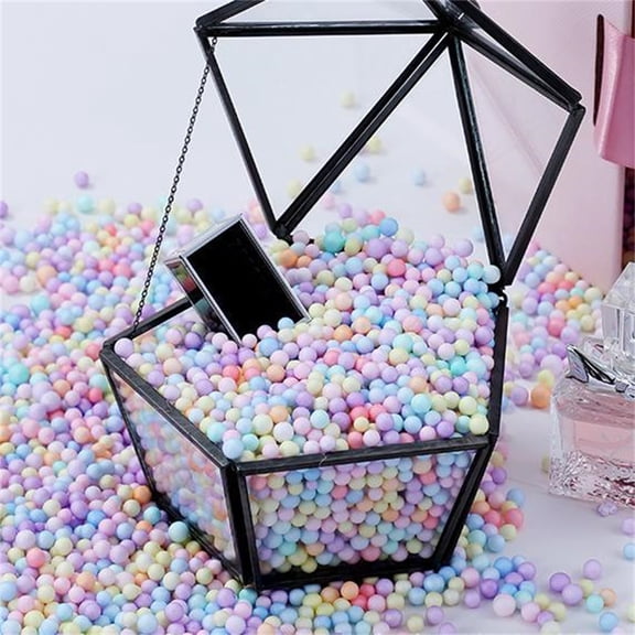 Multi Color Foam Beads Pellets - Polystyrene Styrofoam Filler Bubble Balls for Wedding Party Decoration, Arts and Crafts Supplies (S: 0.1-0.2 Inch)