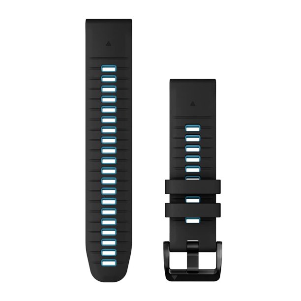 Correa Para Reloj Garmin Quickfit De 22 Mm - Correa De Silicona Negra/Azul Cirro