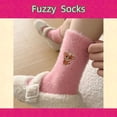 thumbnail image 4 of Highland Cow Socks 5 Pairs, Fuzzy Crew Socks for Women Girls, 4 of 6
