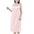 thumbnail image 3 of THDHVS Pajamas for Women,Womens Robe,Women Fashion Sleeveless Solid Color Bathrobe for Home Loungewear and Spa Style Comfortable Pink Free Size, 3 of 5