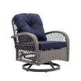 thumbnail image 3 of Outdoor Bistro Set, Outdoor Rocking Chair Furniture Set with Table and Cushions, Patio Table and Chairs Set Porch Backyard Poolside Furniture, 3 of 10