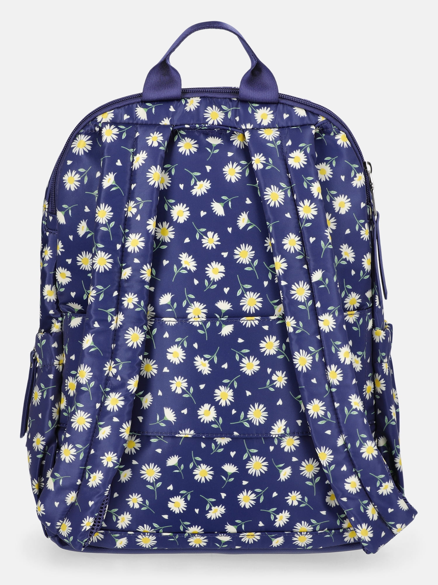 Madden NYC Women's Dome Backpack with Chain Accent, Navy Daisy