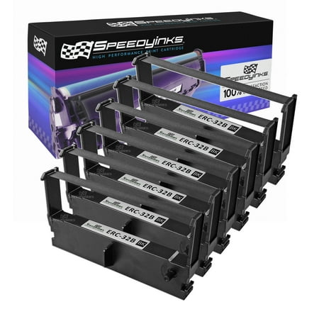 Speedy Inks - Compatible 6PK Black POS Ribbon Cartridges for Epson ERC-32B for TM-935 M820 TM-U150 TM-U420 TM-U675 TM-H6000 TM-H6000II Casio CE-4200 CE-4250 CE-4700 CE-5100 CE-6100 CE-7000 TK-1300