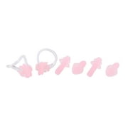 Sports Swimming Soft Silicone Water Protector Earplugs Nose Clip Pink 2 Pairs