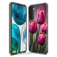 thumbnail image 3 of MUNDAZE Motorola One 5G Pink Tulip Étui de Protection Hybride Transparent Antichoc à Fleurs, 3 of 6