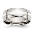 thumbnail image 1 of Incrustation en Acier Inoxydable en Argent Sterling 8mm Poli Bague 8 Taille, 1 of 6