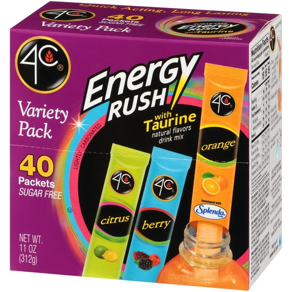 4C Energy Rush Flavored Powders Variety Pack, 40 ct.