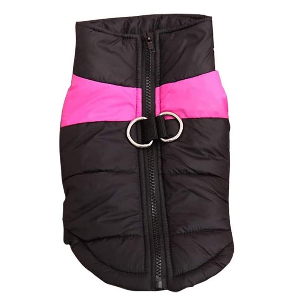 Ropa de abrigo del perro de invierno del perro chaleco caliente ropa ligera cremallera trasera mascota traje al aire libre