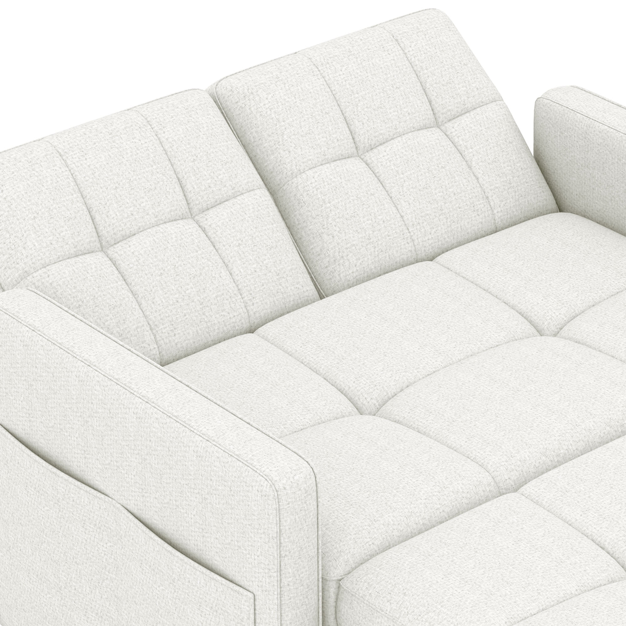 Uforic 55" Modern Convertible Sofa Bed with Pull Out Bed, Upholstered Loveseat Sofa Couch with Adjustable Backrest, White