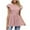 Pink T-shirt for women, variant on jtjvou Womens Summer Babydoll Tops Crew Neck Cap Short Sleeve Pleated Shirts Casual Eyelet Blouse White M