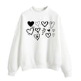 thumbnail image 1 of WEAIXIMIUNG Chandail à Demi-Glissière Femme Court Chandail Femme Saint-Valentin pour Haut à Motif Chandail à Manches Longues Blouse Décontractée Chandail à Enfiler Haut, 1 of 3