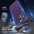 thumbnail image 4 of Strong  for iPhone 14 Pro Case, [Compatible with Magsafe][13FT  Drop Protection] Slim Translucent Matte Shockproof Case for iPhone 14 Pro Phone Case 6.1'', Deep Purple, 4 of 14