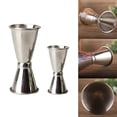 thumbnail image 2 of HEMOTON 4 Pcs Stainless Steel Cocktail Jigger Set Doublesided Measuring Cups for Drink Ingredients Silver, 2 of 5
