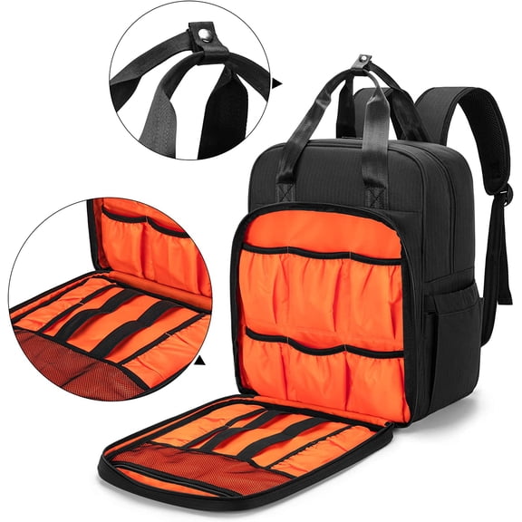 Bartender Bag Travel Bartender Kit Backpack with Padded Compartments for Wine and Bar Tools Set, Bartender Carrying Bag for Home Indoor Outdoor Patio Party, Black, Bag Only, Patent Pending