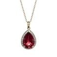 thumbnail image 2 of Galaxy Gold 14K Solid Rose Gold 24" Necklace with Natural Diamonds and a Pear-Shaped Garnet, 14"-24" Sizes, January Birthstone, Symbol of Passion, 2 of 6