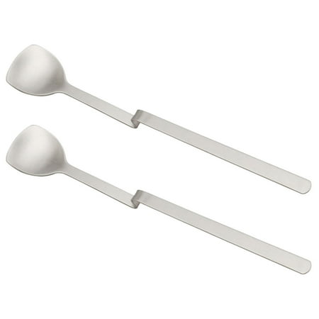 

2Pcs Multi-function Spoons Cold Drink Spoons Novelty Curved Handle Dessert Spoons