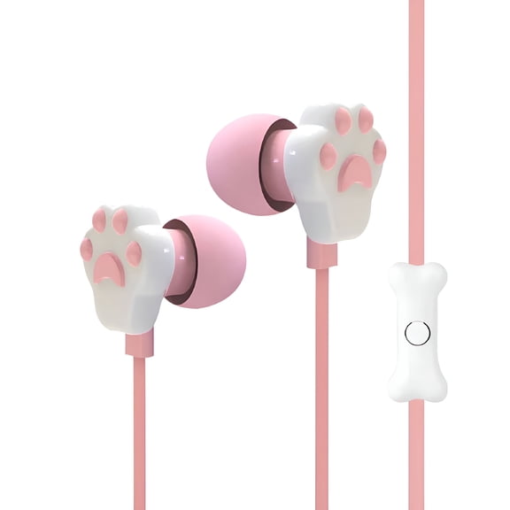 GJX Wired Earbuds with Microphone,Cute Cat Noise Isolating In-Ear Earphones,3.5Mm Jack Heavy Bass Stereo Wired Headphones Compatible with Smartphones,Tablets