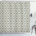 thumbnail image 1 of Feather Shower Curtain, Doodle Style Quills with Stripes and Motifs, Fabric Bathroom Set with Hooks, 69W X 75L Inches Long, Orange Charcoal Grey Dark Seafoam and Pale Pink, by Ambesonne, 1 of 3
