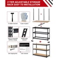 thumbnail image 4 of Ourlova Heavy Duty Garage Shelving Units 3 Tier Adjustable Storage Shelves Metal Utility Storage Rack, 4 of 8