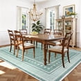 thumbnail image 3 of Nanan 9'x12' Modern Bordered Area Rug Geometric Carpet, Washable Stain-Resistant Non-Slip Rug for Living Room Bedroom Home Office, Green, 3 of 10