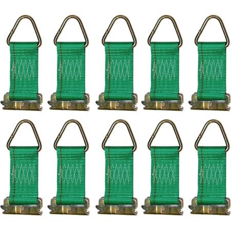 New E-Track Rope Tie Off 10-Pack - - Green Rope Tie Offs for Securing Loads in Your Trailer, Truck, Pickup, More! (Green)
