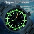 thumbnail image 4 of BERNY Automatic Dive Watches for Men, Sport Casual 20ATM Waterproof Titanium Watch with Date, Super Luminous, Sapphire Crystal, Fashion Men's Analog Mechanical Wristwatch (Light Green), 4 of 9