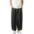 thumbnail image 1 of Zszcpp Men Work Pants Relax Fitetd Elastic Waist Long Solid Colour Style Wide Leg Lounge Trousers Casual Trouser, 1 of 7