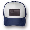 Daxton Foam Trucker Snapback Hat Velcro Silicone Black Charcoal US Flag ...