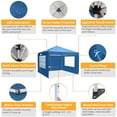 thumbnail image 5 of COBIZI Canopy 10x10 Pop Up Canopy Waterproof Canopy Tent Straight Leg Pop Up Tent with 4 Sidewalls Outdoor Commercial Instant Shelter Canopy Tent for Party Camping Beach,Blue, 5 of 7