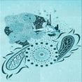 thumbnail image 1 of Ahgly Company Machine Washable Indoor Square Transitional Electric Blue Area Rugs, 5' Square, 1 of 7