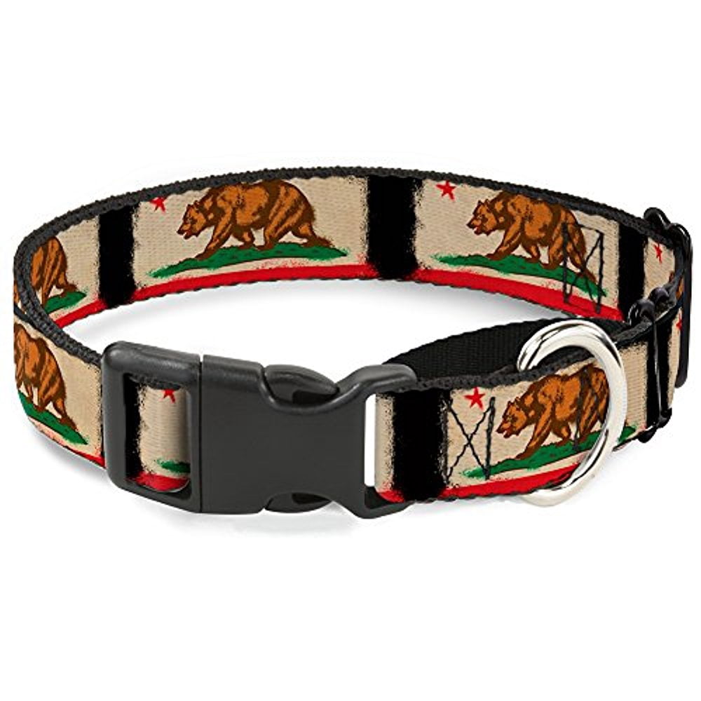 Buckle-Down MGC-W35536-L California Flag Distressed Painting Blocks Martingale Dog Collar