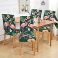 thumbnail image 2 of Yayeee 4 Pack Dining Chair Covers Stretch Parson Chairs Slipcovers Seat Protector, Flamingo Leaves Pattern, 2 of 6