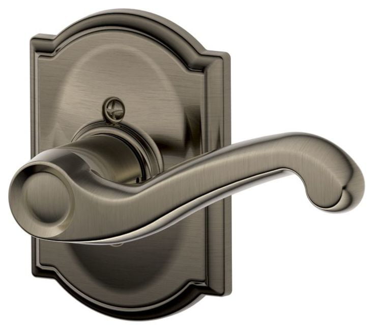 Schlage F Series Flair Single Dummy Lever with Camelot Rosette