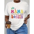 thumbnail image 1 of MAMA Print T-shirt, Casual Short Sleeve Crew Neck Top For Spring & Summer, Women's Clothing Tee For Adult, Men, Women, Teen, Teenager, Adolescent, Youth, 1 of 6