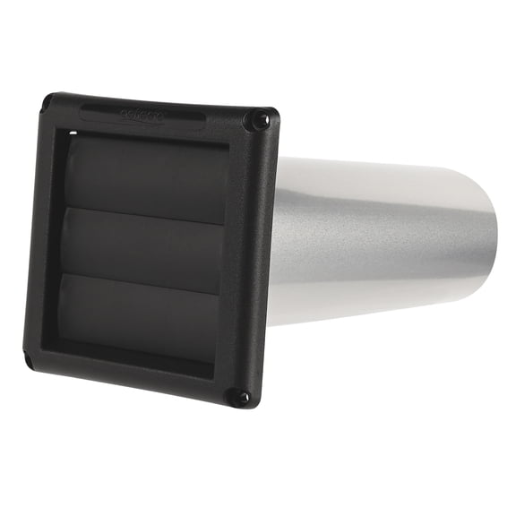 Deflecto Supurr-Vent Louvered 4-In. Dryer Vent Hood Kit with Collar and Aluminum Pipe (Black)