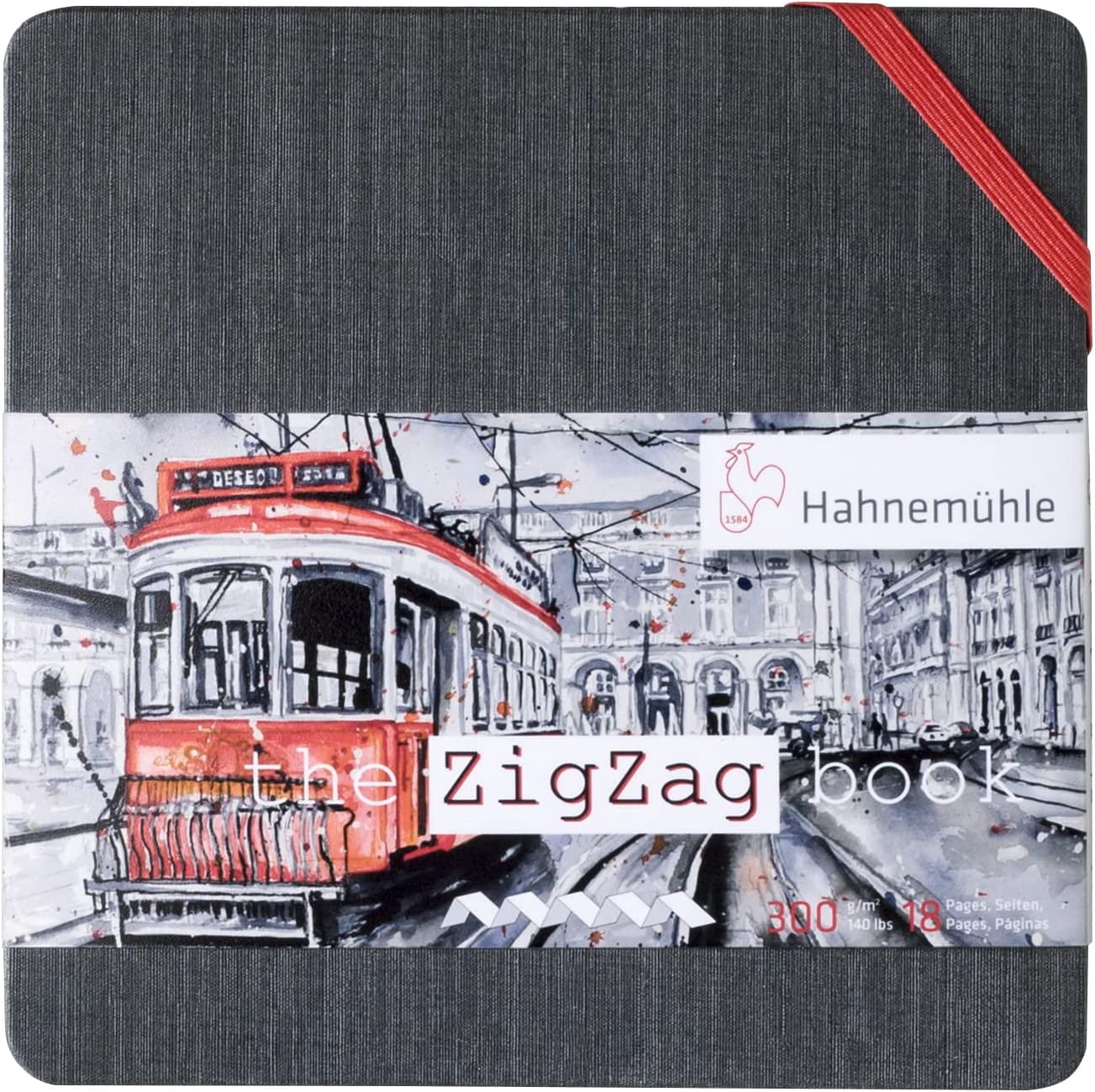 Hahnemühle Zigzag Watercolor Book, 18 Panels, 5.5" x 5.5"